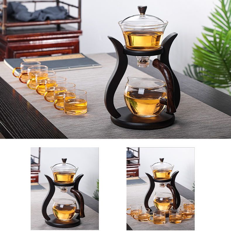 【汀和大福】全自動玻璃功夫茶具套裝【登高望月/楠竹茶架/海洋之心茶架可選】 【汀和大福】全自動玻璃功夫茶具套裝【登高望月/楠竹茶架/海洋之心茶架可選】