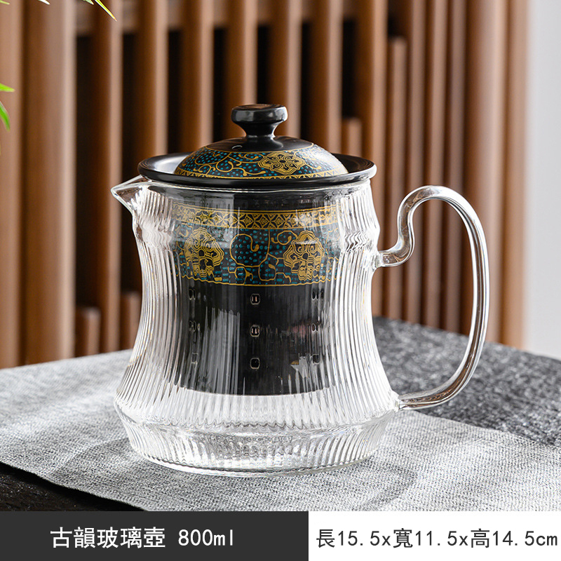【汀和大福】【傳承13代,日本匠心手作工藝】古韻纏枝蓮復古陶瓷煮茶壺 【汀和大福】【傳承13代,日本匠心手作工藝】古韻纏枝蓮復古陶瓷煮茶壺